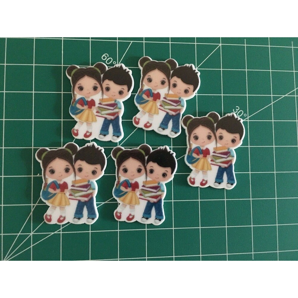 25 pcs Back to School Flat Back Resin Cabochon DIY Crafts Bows Phone Scrapbook 4